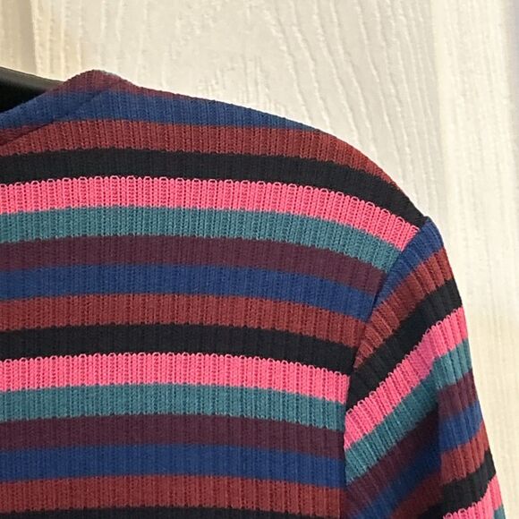 NWT The Nines By Hatch Womens Maternity Long Sleeve Burgundy Striped Size L - Picture 14 of 16